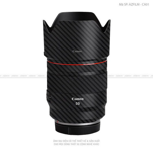 Dán Skin Ống Kính Canon Vân Nổi Carbon Đen | AZFILM - CA01