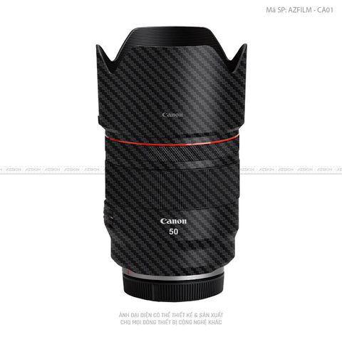 Dán Skin Ống Kính Canon Vân Nổi Carbon Đen | AZFILM - CA01