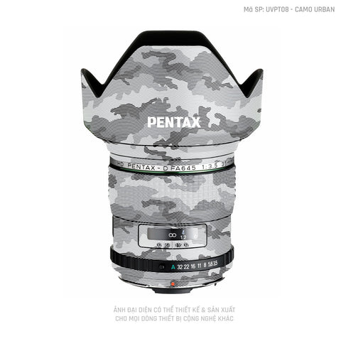 Dán Skin Ống Kính Pentax Pattern Camo Urban Trắng | UVPT08