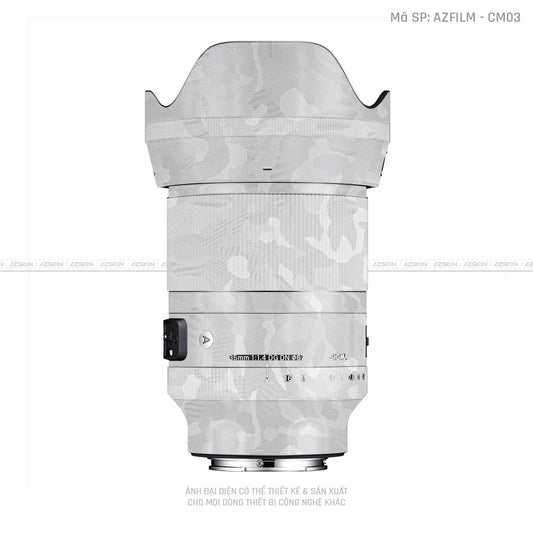 Dán Skin Ống Kính Sigma Vân Nổi Camo Trắng | CM03