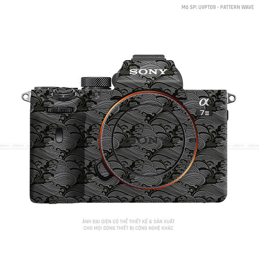 Dán Skin Máy Ảnh Sony Vân PATTERN WAVE Xám | UVPT09