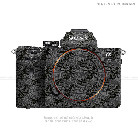 Dán Skin Máy Ảnh Sony Vân PATTERN WAVE Xám | UVPT09