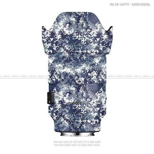 Dán Skin Ống Kính Sigma Vân Nổi Camo Digital Xanh | UVPT11