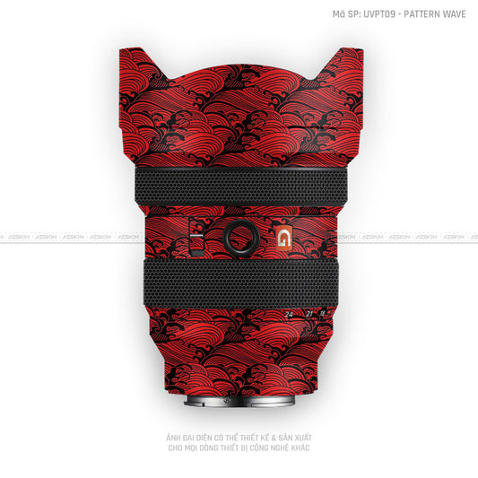 Dán Skin Ống Kính Sony Vân Nổi Pattern Wave Đỏ | UVPT09
