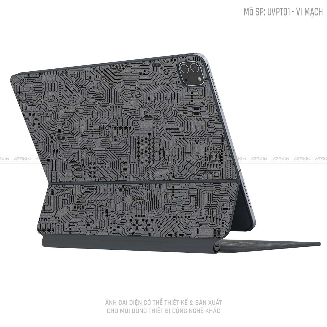 Dán Skin Magic Keyboard Vân Vi Mạch Xám | UVPT01