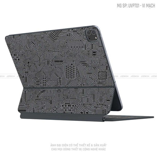 Dán Skin Magic Keyboard Vân Vi Mạch Xám | UVPT01