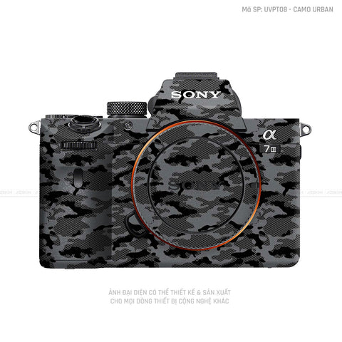 Dán Skin Máy Ảnh Sony Vân Camo Urban Xám | UVPT08