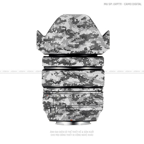 Dán Skin Ống Kính Fujifilm Vân Nổi Camo Digital Xám | UVPT11