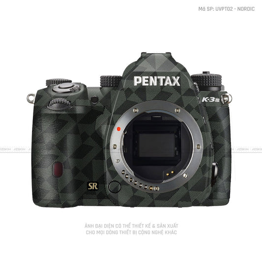 Dán Skin Máy Ảnh Pentax Vân Nổi Nordic Xanh | UVPT02 - NORDIC