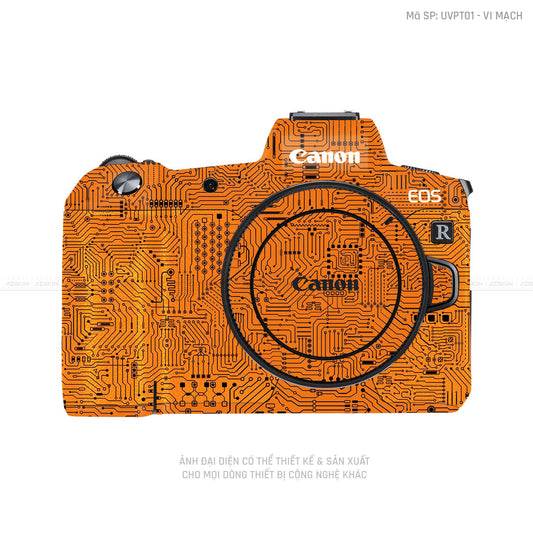 Dán Skin Máy Ảnh Canon Vân Nổi Vi Mạch Cam | UVPT01