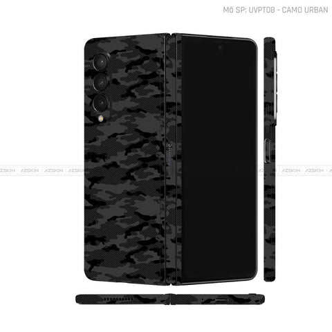 Dán Skin Galaxy Z Fold3 Vân Pattern Camo Urban Đen | UVPT08
