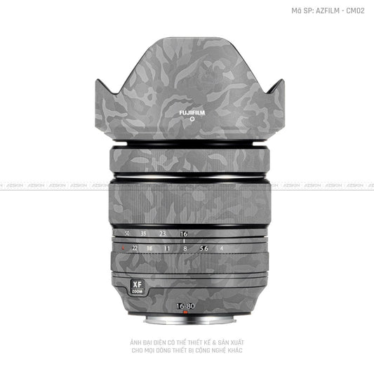 Dán Skin Ống Kính Fujifilm Vân Camo Xám | CM02