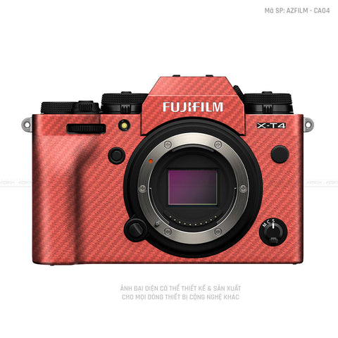 Dán Skin Máy Ảnh Fujifilm Vân Nổi Carbon Đỏ | AZFILM - CA04