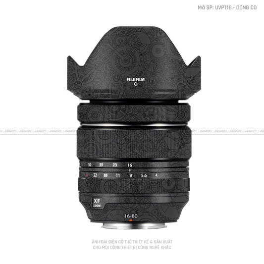 Dán Skin Ống Kính Fujifilm Vân Nổi Ironman Động Cơ Đen | UVPT18