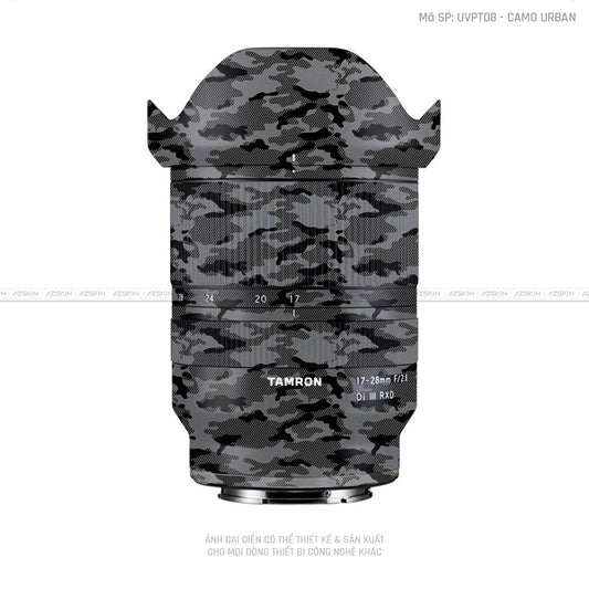 Dán Skin Ống Kính Tamron Vân Nổi Camo Urban Xám | UVPT08