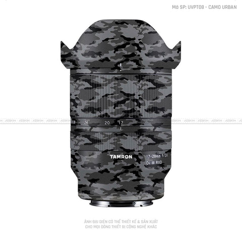 Dán Skin Ống Kính Tamron Vân Nổi Camo Urban Xám | UVPT08
