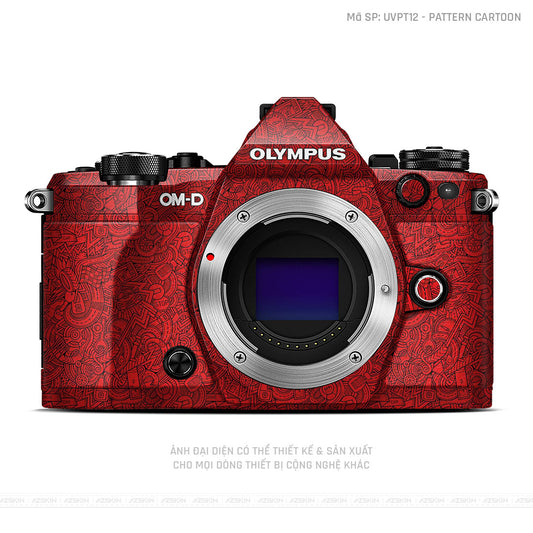 Dán Skin Máy Ảnh Olympus Vân Nổi Pattern Cartoon | UVPT12