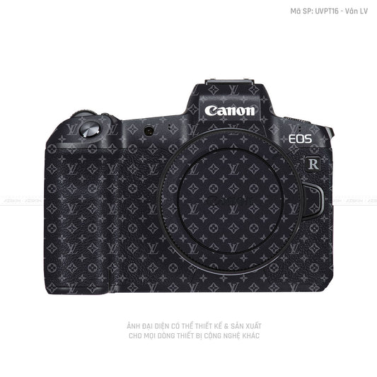 Dán Skin Máy Ảnh Canon Vân Nổi Vân Pattern LV Đen Xanh | UVPT16