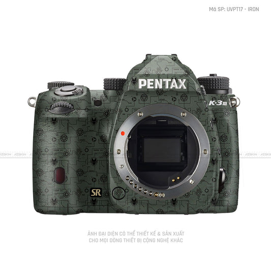 Dán Skin Máy Ảnh Pentax Vân Nổi Động Cơ Xanh | UVPT18
