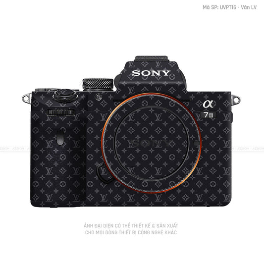 Dán Skin Máy Ảnh Sony Vân Pattern LV Đen Xanh | UVPT16