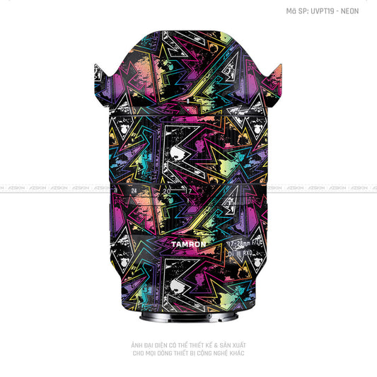 Dán Skin Ống Kính Tamron Vân Nổi NEON 04 | UVPT19