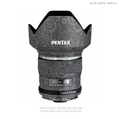 Dán Skin Ống Kính Pentax Vân Động Cơ Xám | UVPT18