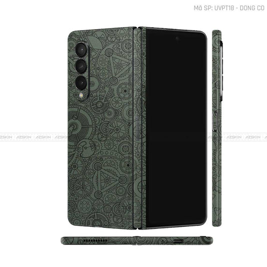 Dán Skin Galaxy Z Fold3 Vân Động Cơ Xanh | UVPT18
