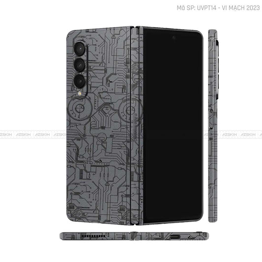 Dán Skin Galaxy Z Fold3 Vân Vi Mạch 2023 Xám | UVPT14