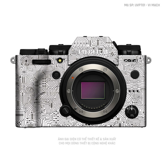Dán Skin Máy Ảnh Fujifilm Vân Nổi Vi Mạch Trắng | UVPT01