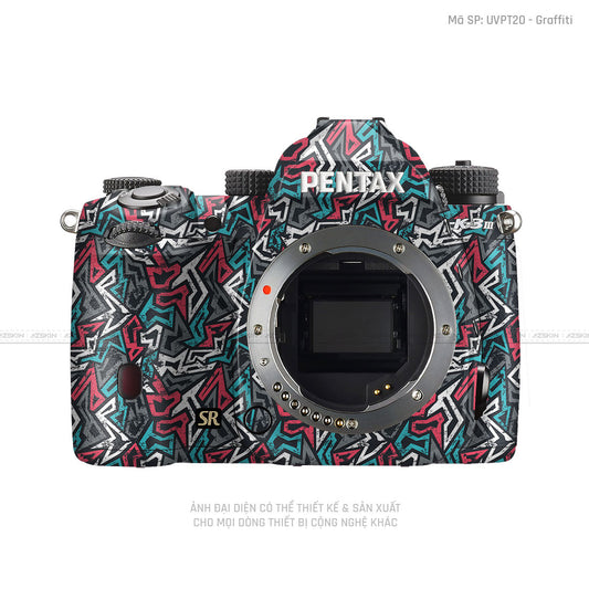 Dán Skin Máy Ảnh Pentax Vân Nổi Graffiti 04 | UVPT20