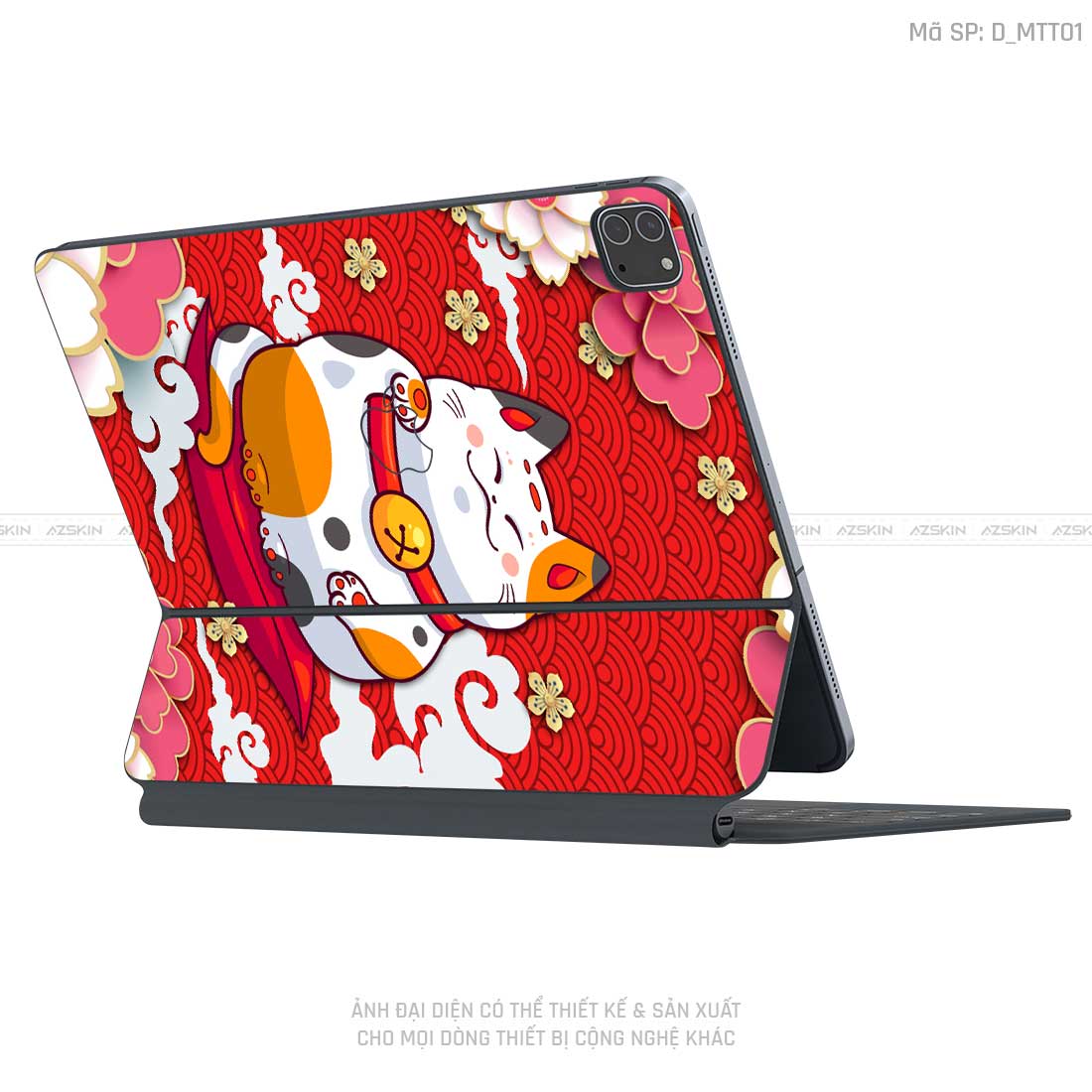 Dán Skin Magic Keyboard Hình Mèo Thần Tài | D_MTT01