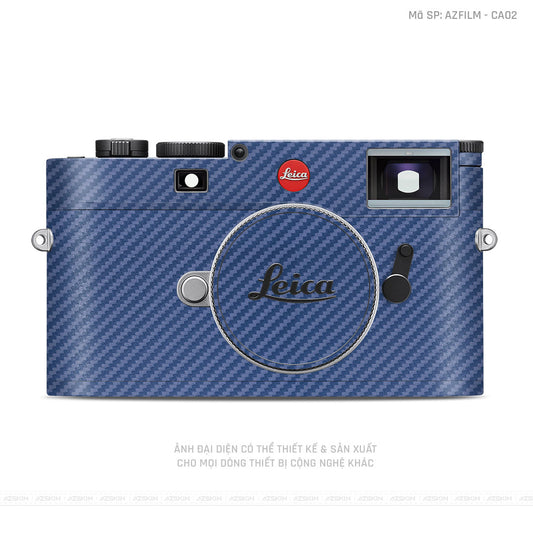 Dán Skin Máy Ảnh Leica Vân Carbon Xanh | AZFILM - CA02