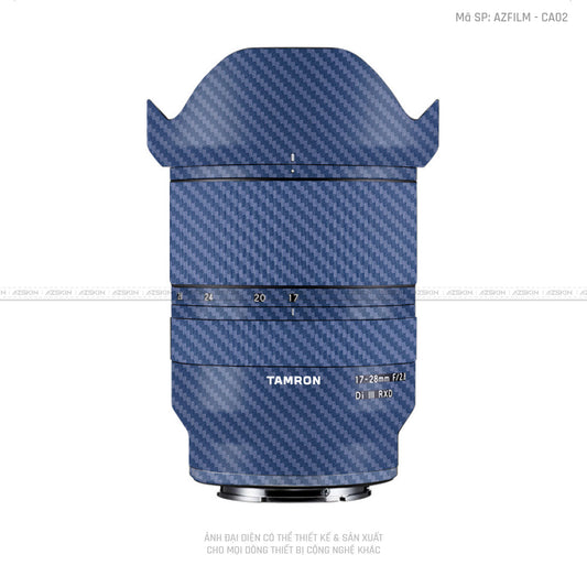 Dán Skin Ống Kính Tamron Vân Carbon Xanh | CA02