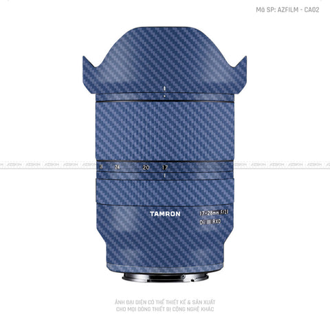 Dán Skin Ống Kính Tamron Vân Carbon Xanh | CA02