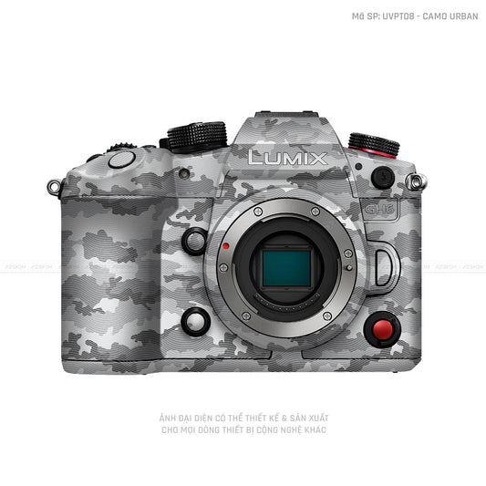 Dán Skin Máy Ảnh Lumix Vân Nổi Camo Urban Trắng | UVPT08