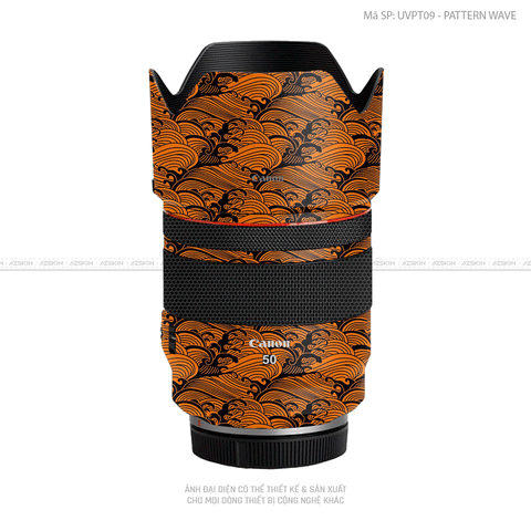 Dán Skin Ống Kính Canon Vân Nổi Pattern Wave (Vân Sóng) Cam| UVPT09