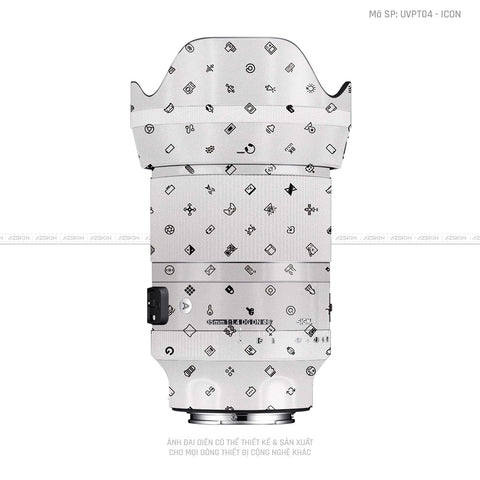 Dán Skin Ống Kính Sigma Vân Nổi Pattern Icon Trắng | UVPT04