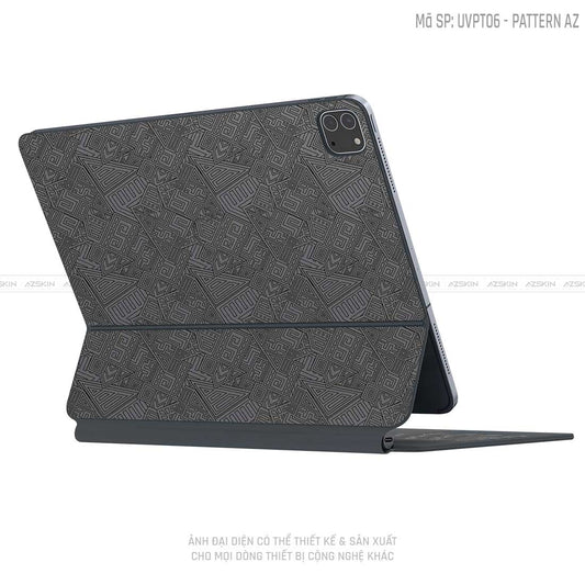 Dán Skin Magic Keyboard Vân Pattern AZ Xám | UVPT06