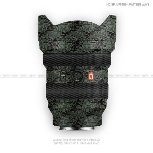Dán Skin Ống Kính Sony Vân Nổi Pattern Wave Xanh | UVPT09