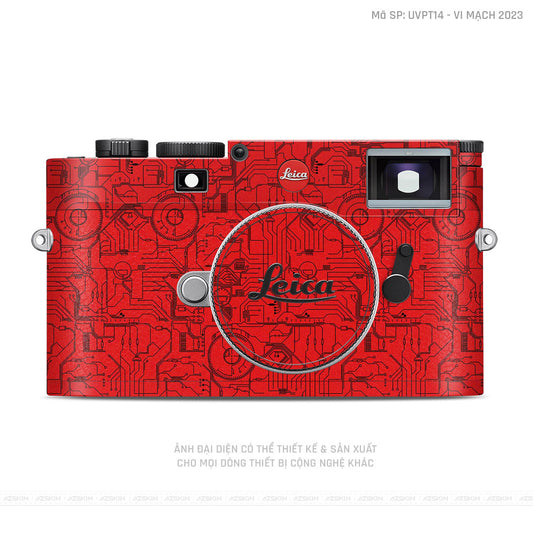 Dán Skin Máy Ảnh Leica Vân Nổi Vi Mạch 2023 Đỏ | UVPT14