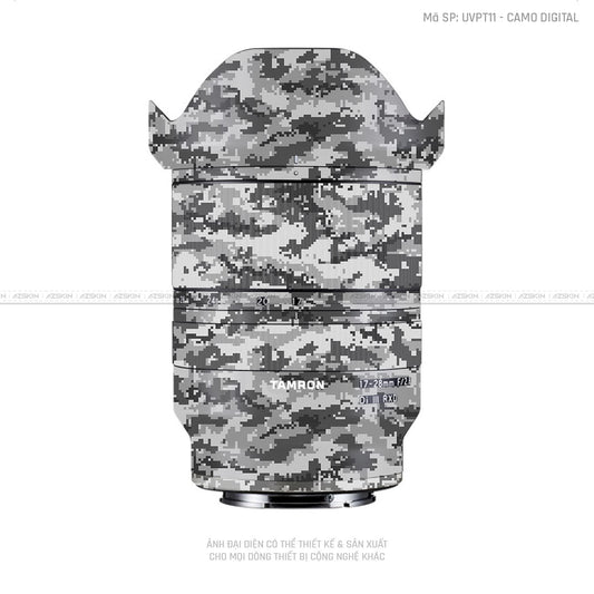 Dán Skin Ống Kính Tamron Vân Nổi Camo Digital Xám | UVPT11