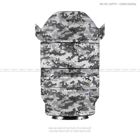 Dán Skin Ống Kính Tamron Vân Nổi Camo Digital Xám | UVPT11