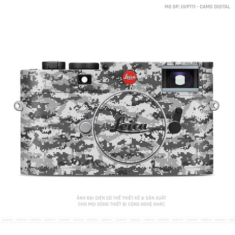 Dán Skin Máy Ảnh Leica Vân Camo Digital Xám | UVPT11