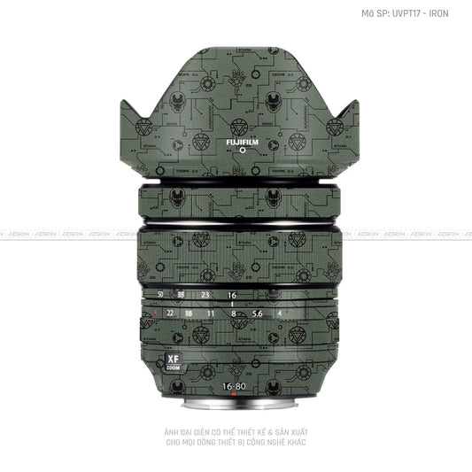 Dán Skin Ống Kính Fujifilm Vân Nổi Ironman Xanh | UVPT17
