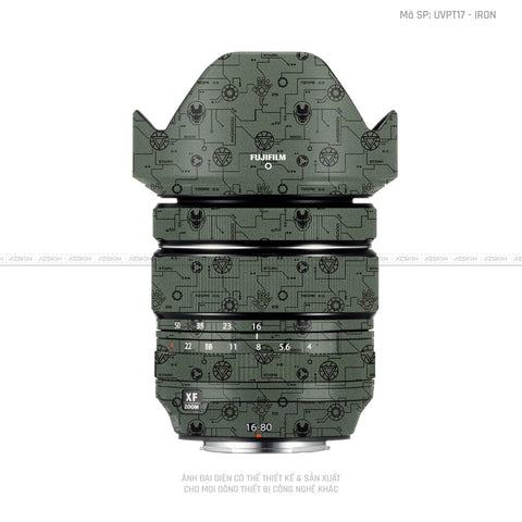 Dán Skin Ống Kính Fujifilm Vân Nổi Ironman Xanh | UVPT17