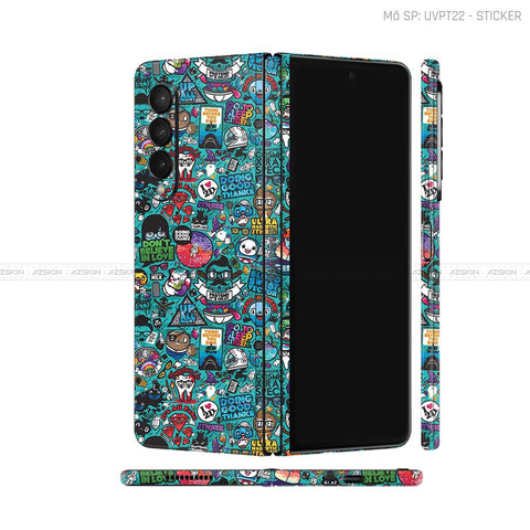 Dán Skin Galaxy Z Fold5 Vân Nổi Sticker 03 | UVPT22