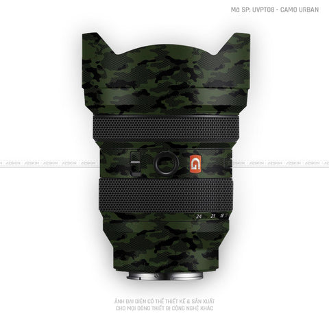 Dán Skin Ống Kính Sony Vân Nổi Camo Urban Xanh | UVPT08