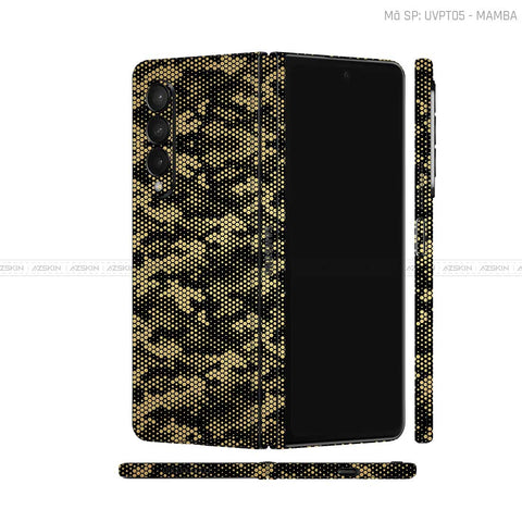 Dán Skin Galaxy Z Fold 6 Vân Nổi Mamba Vàng Đồng | UVPT04