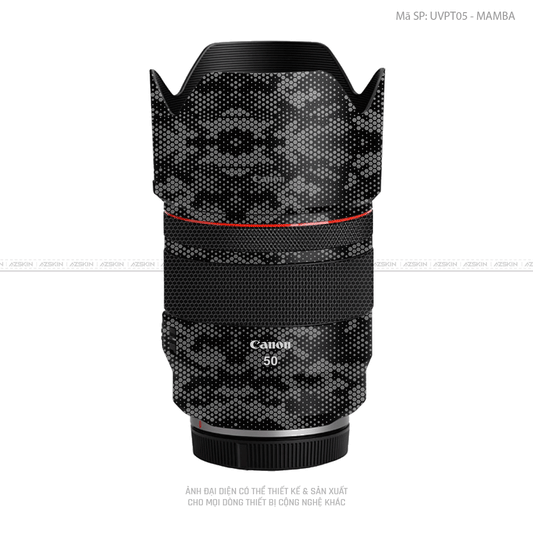 Dán Skin Ống Kính Canon Vân Nổi Mamba Xám | UVPT05