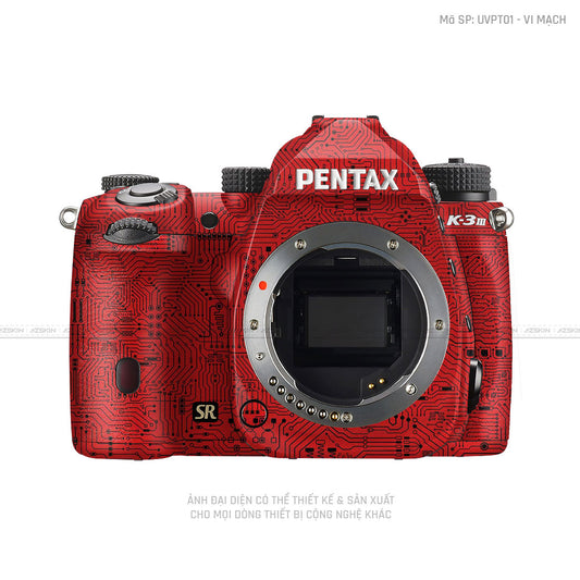 Dán Skin Máy Ảnh Pentax Vân Nổi Vi Mạch Đỏ | UVPT01 - VI MẠCH